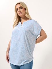 Floral Burnout Notch Neck Blouse - Image 1 of 5