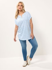 Floral Burnout Notch Neck Blouse - Image 2 of 5