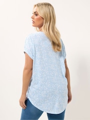 Floral Burnout Notch Neck Blouse - Image 3 of 5