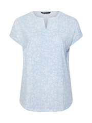 Floral Burnout Notch Neck Blouse - Image 5 of 5