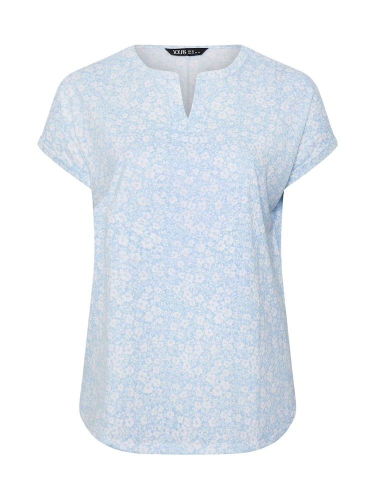 Floral Burnout Notch Neck Blouse - Image 5 of 5 Floral Burnout Notch Neck Blouse - Image 5 of 5