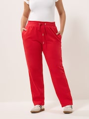 Yours Curve Red Drawstring Joggers - Image 1 of 5
