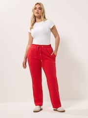 Yours Curve Red Drawstring Joggers - Image 2 of 5