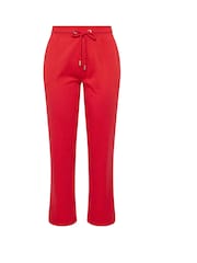 Yours Curve Red Drawstring Joggers - Image 5 of 5