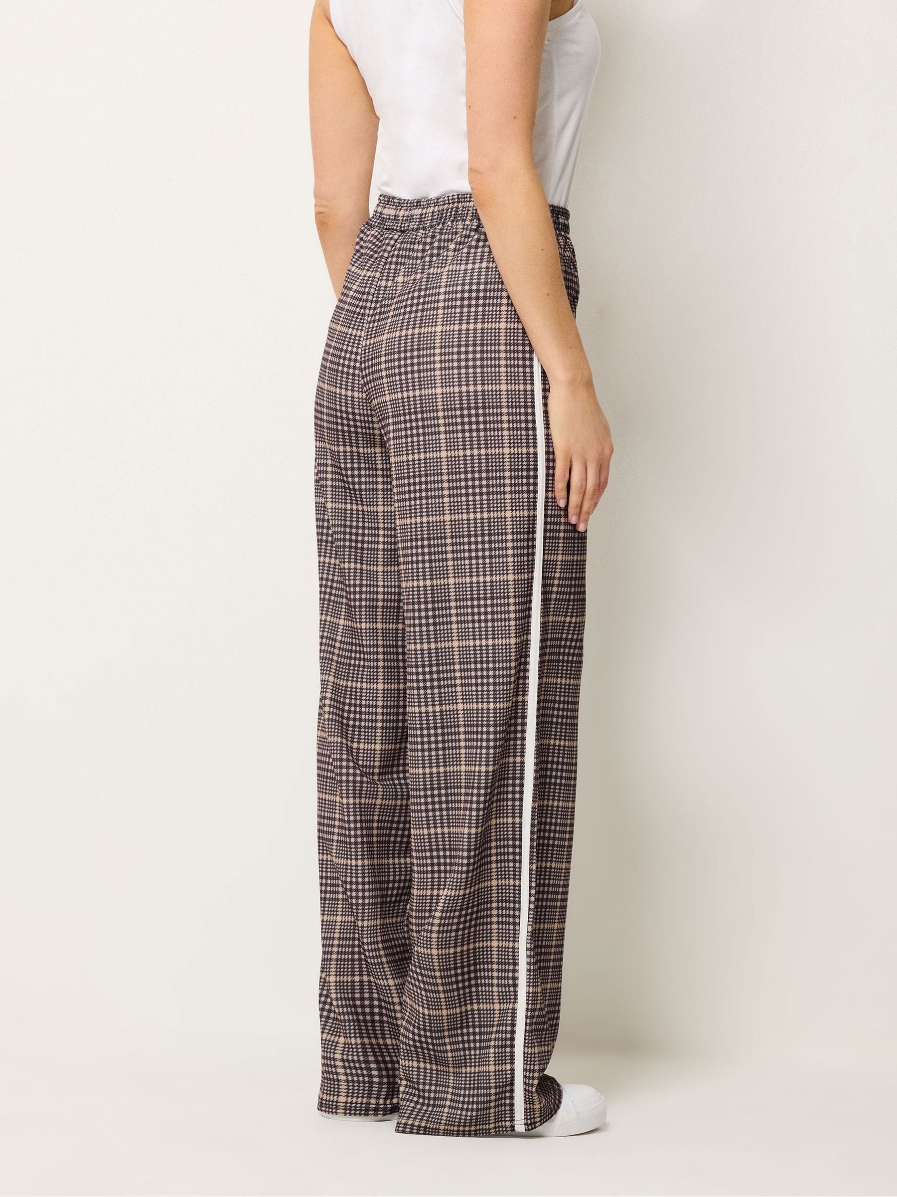 Buy Long Tall Sally Brown Check Piped Wide Leg Trousers from Next USA