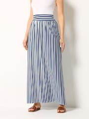 Long Tall Sally Blue Stripe Maxi Skirt - Image 2 of 5