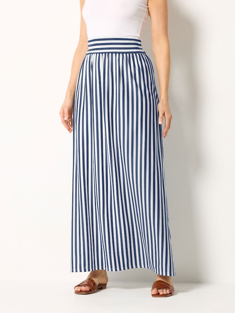 Long Tall Sally Blue Stripe Maxi Skirt - Image 2 of 5