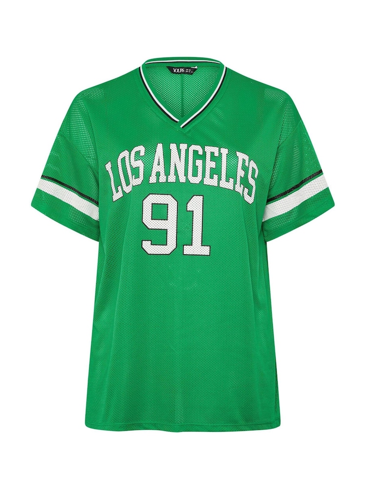 Yours Curve Green Los Angeles' T-Shirt - Image 6 of 6