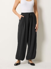 Negru - Long Tall Sally Gathered Hem Trousers - Imaginea 2 din 5