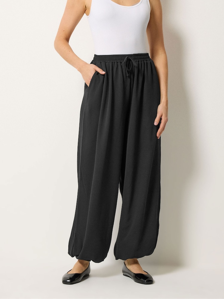 Negru - Long Tall Sally Gathered Hem Trousers - Imaginea 2 din 5