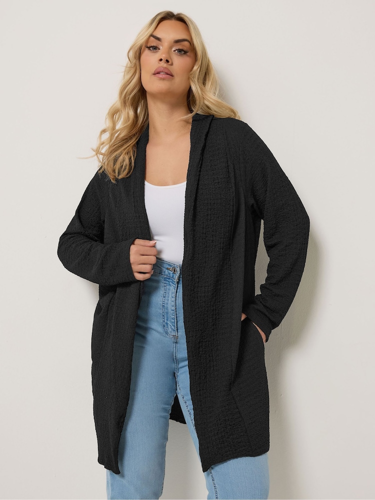 Yours Curve Black Bubble Texture Blazer - Image 1 of 5