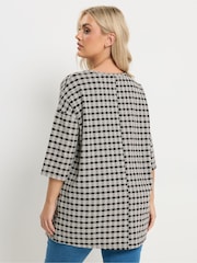 Yours Curve Black Check Side Button Detail Top - Image 4 of 6