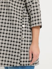 Yours Curve Black Check Side Button Detail Top - Image 5 of 6