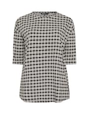 Yours Curve Black Check Side Button Detail Top - Image 6 of 6