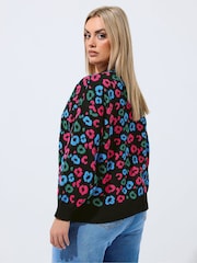 Yours Curve Black Limited Balloon Sleeve Cardigan - Image 3 of 5