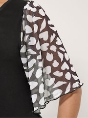 Yours Curve Contrast Sleeve Blouse - Imaginea 4 din 5