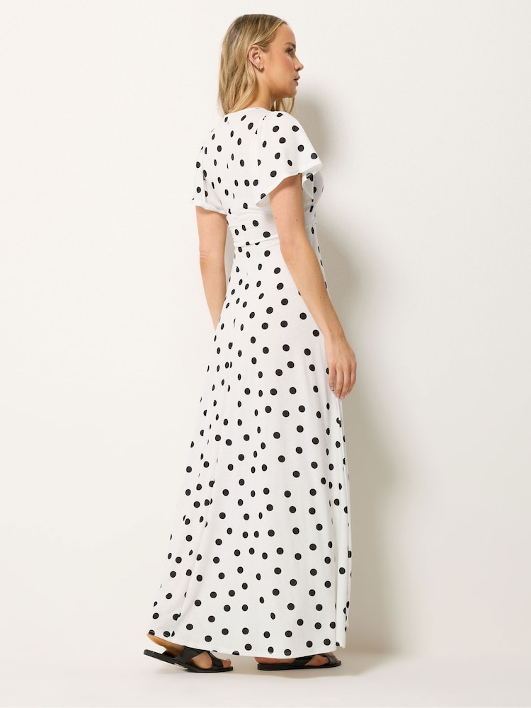 3 dots maxi dress Valerisse | Black And White Polka Dot Bandeau Maxi Dress