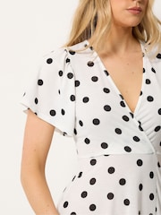 Long Tall Sally White Spot Wrap Maxi Dress - Image 4 of 5