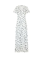 Long Tall Sally White Spot Wrap Maxi Dress - Image 5 of 5