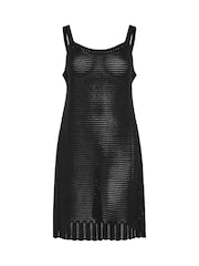 Yours Curve Black Crochet Swing Beach Dress - Image 2 of 2