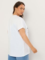 Yours Curve White Leopard Heart Slash Detail Top - Image 3 of 5