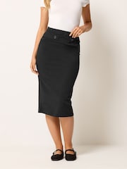 M&Co Black Button Detail Pencil Skirt - Image 1 of 5