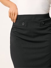 M&Co Black Button Detail Pencil Skirt - Image 4 of 5