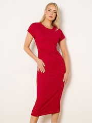Long Tall Sally Red Twist Scuba Midi Dress - Image 1 of 5