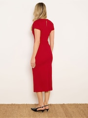 Long Tall Sally Red Twist Scuba Midi Dress - Image 3 of 5