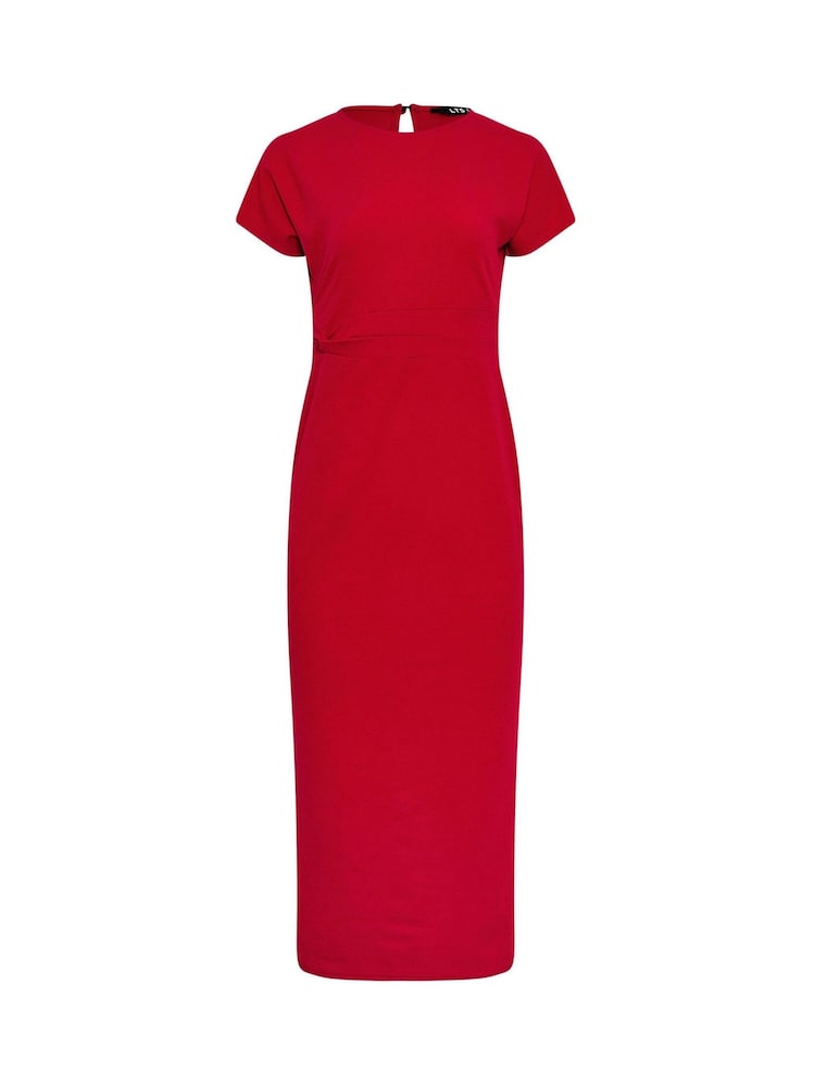 Long Tall Sally Red Twist Scuba Midi Dress - Image 5 of 5
