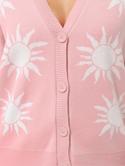 Yours Curve Pink Limited Balloon Sleeve Cardigan - Image 5 of 6