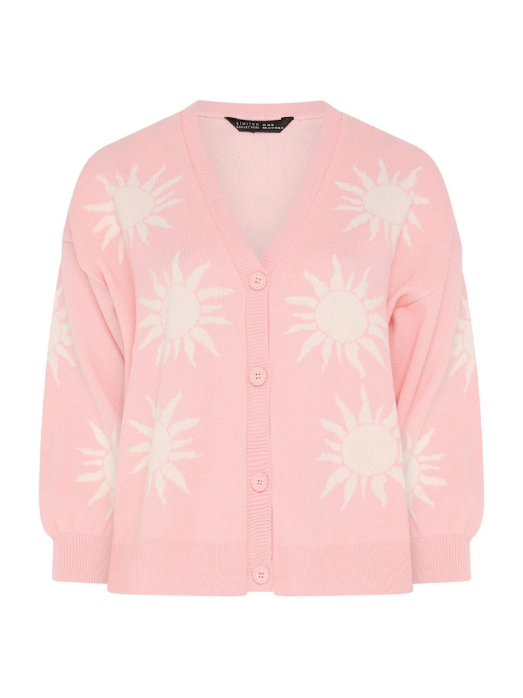 Yours Curve Pink Limited Balloon Sleeve Cardigan - Image 6 of 6