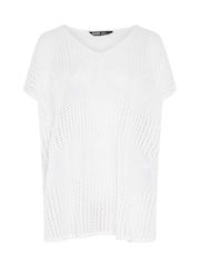 Yours Curve White Crochet Throw On Cover Up - Image 2 of 2