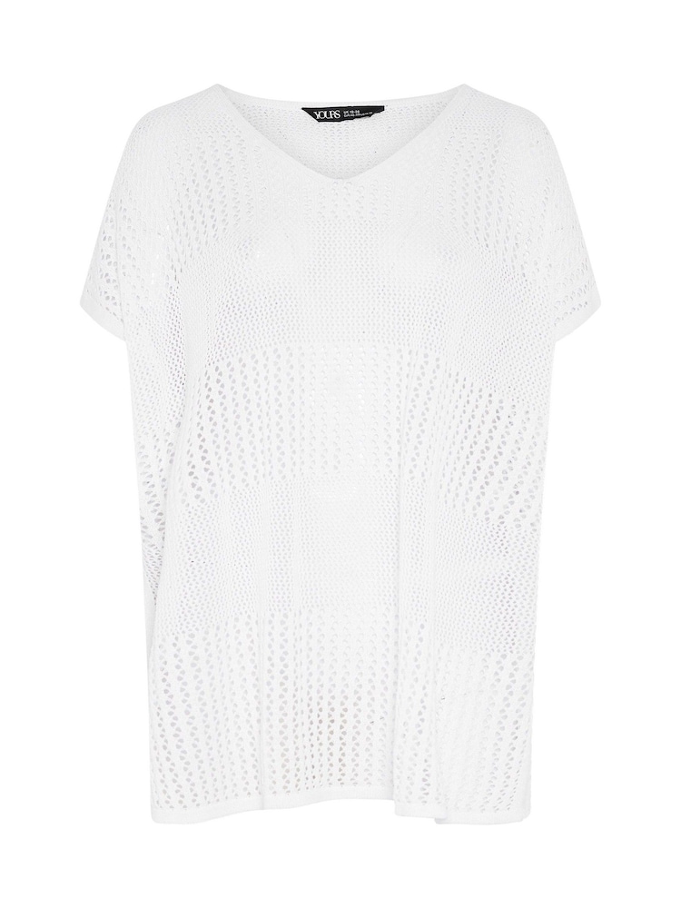 Yours Curve White Crochet Throw On Cover Up - Image 2 of 2