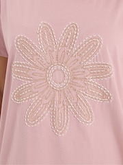 Yours Curve Pink Placement Core T-Shirt - Image 4 of 5