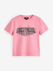 Rockett St George Pink Discotheque Slogan T-Shirt - Image 7 of 10