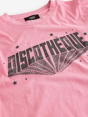 Rockett St George Pink Discotheque Slogan T-Shirt - Image 9 of 10