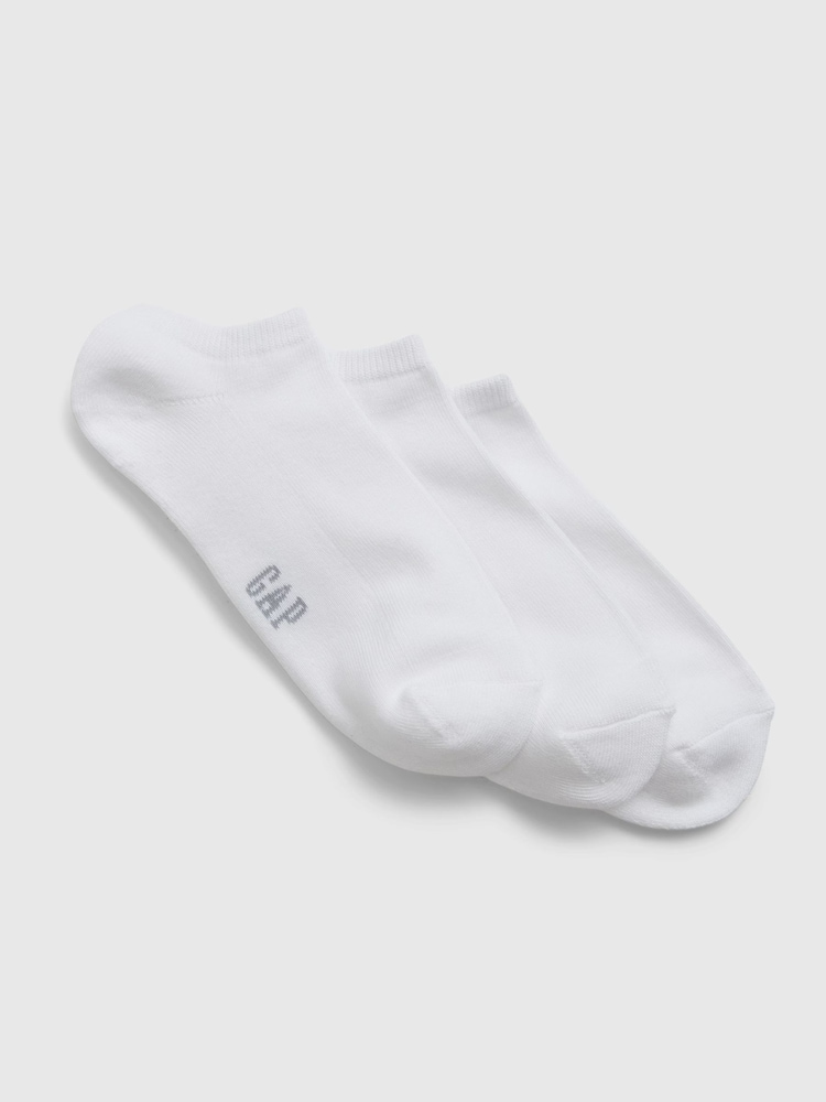 Gap White Adults 3 Pack Basic Logo Ankle Socks - Image 1 of 2