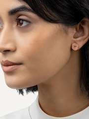 Radley Radley 18ct Gold Plated Carnation Enamel Heart Cut Out Earrings - Bild 4 von 4