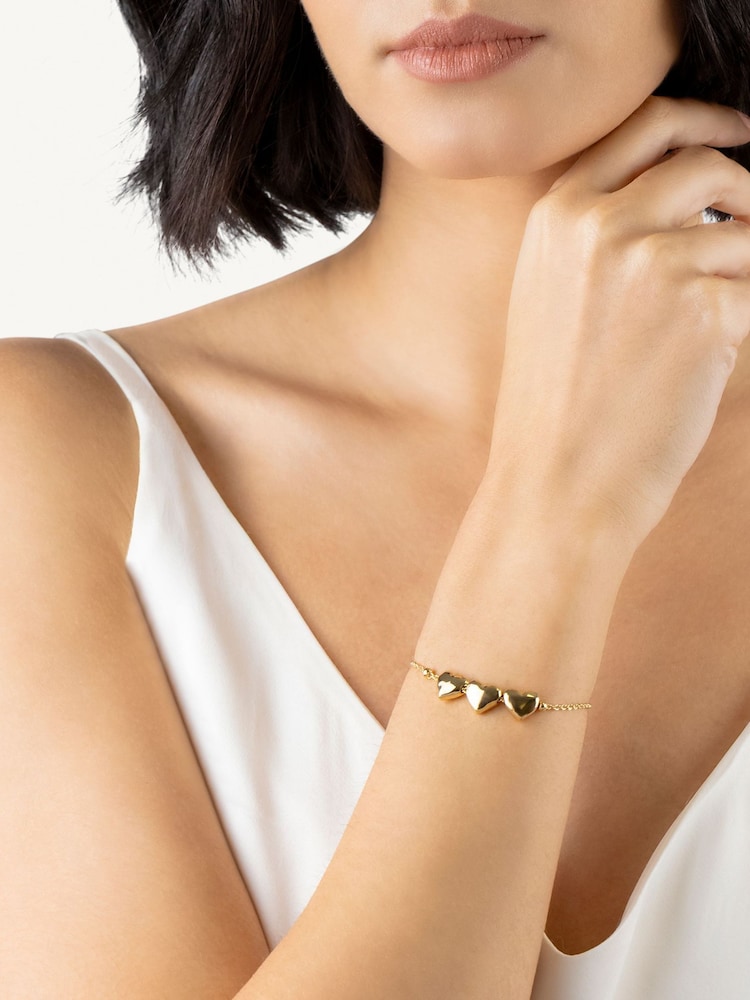 Radley Triple Hammered Heart Charm Bracelet - Bild 1 von 4