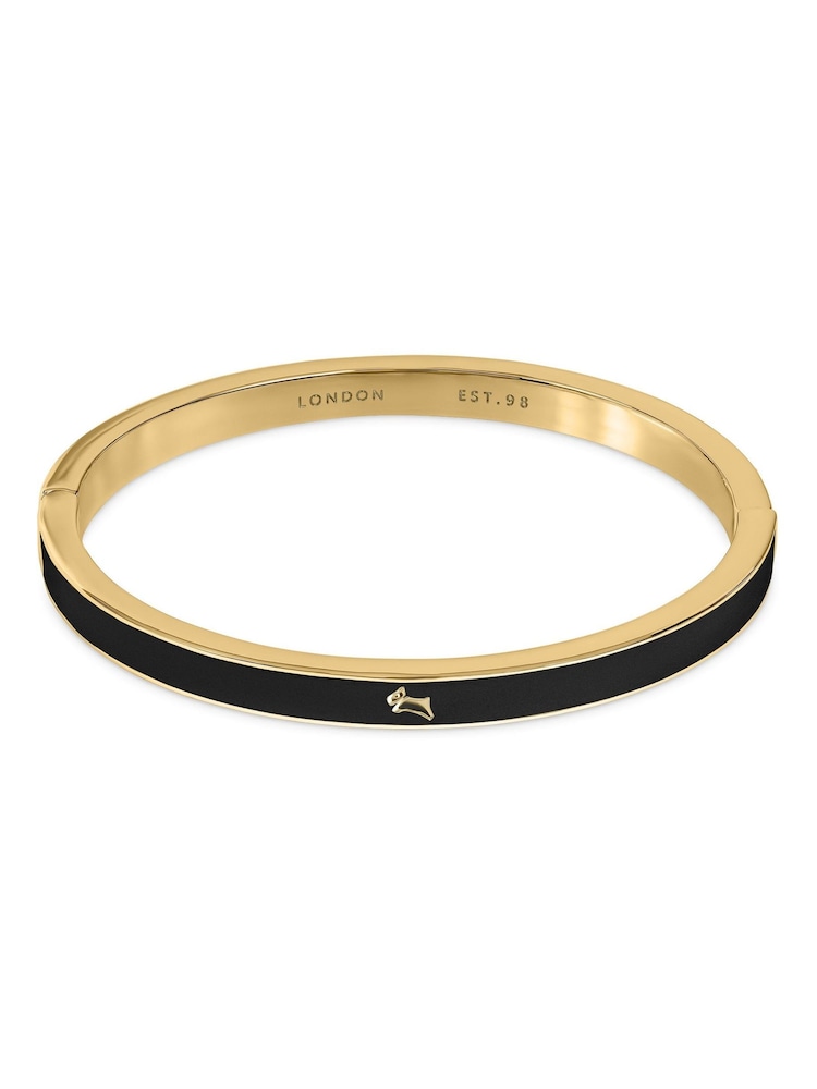 Radley Radley 18ct Gold Plated Bangle with Black Enamel - 画像 1 / 5