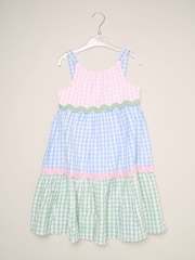 Miss Pink Gingham Dress With Scalloped Detail - Image 2 of 3