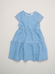 Miss Light Pink Floral Print And Chambray Dresses 2 Pack - Image 4 of 5