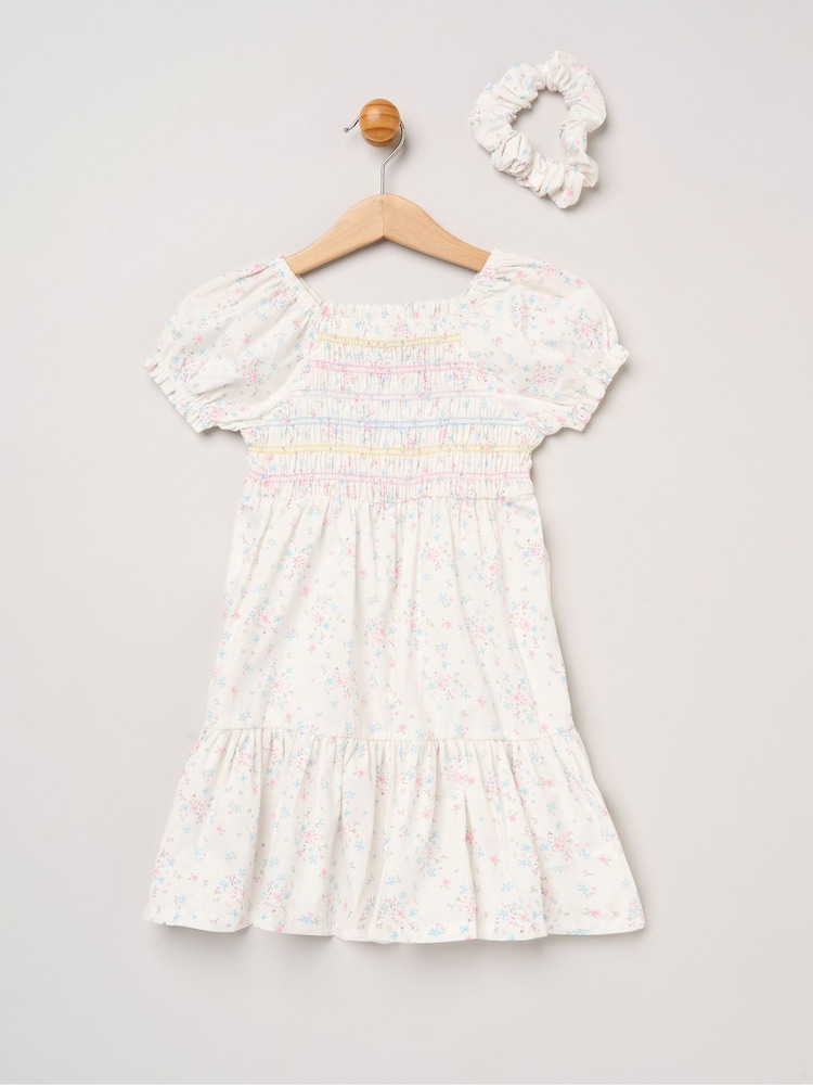 Miss Floral Embroidered Smocked Dress Set - Imagen 1 de 5