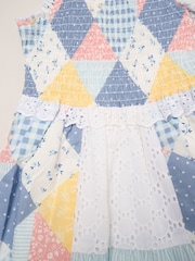 Miss Blue Gingham Patchwork And Broderie Dress - Image 3 of 3