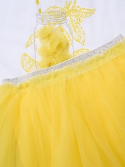 Miss Yellow Bow Applique Short Sleeve T-Shirt And Tutu Skirt Outfit Set - Image 3 of 5