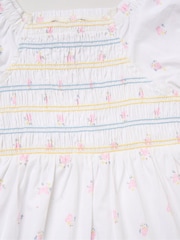 Miss White Butterfly Embroidered Smocked Dress With Scrunchie Set - Image 3 of 5
