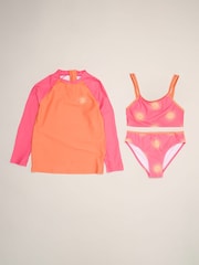 Miss Pink Sun Printed Bikini With Rash Guard - Image 1 of 6