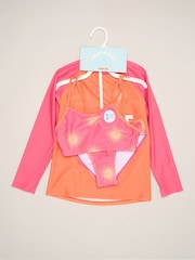 Miss Pink Sun Printed Bikini With Rash Guard - Image 2 of 6