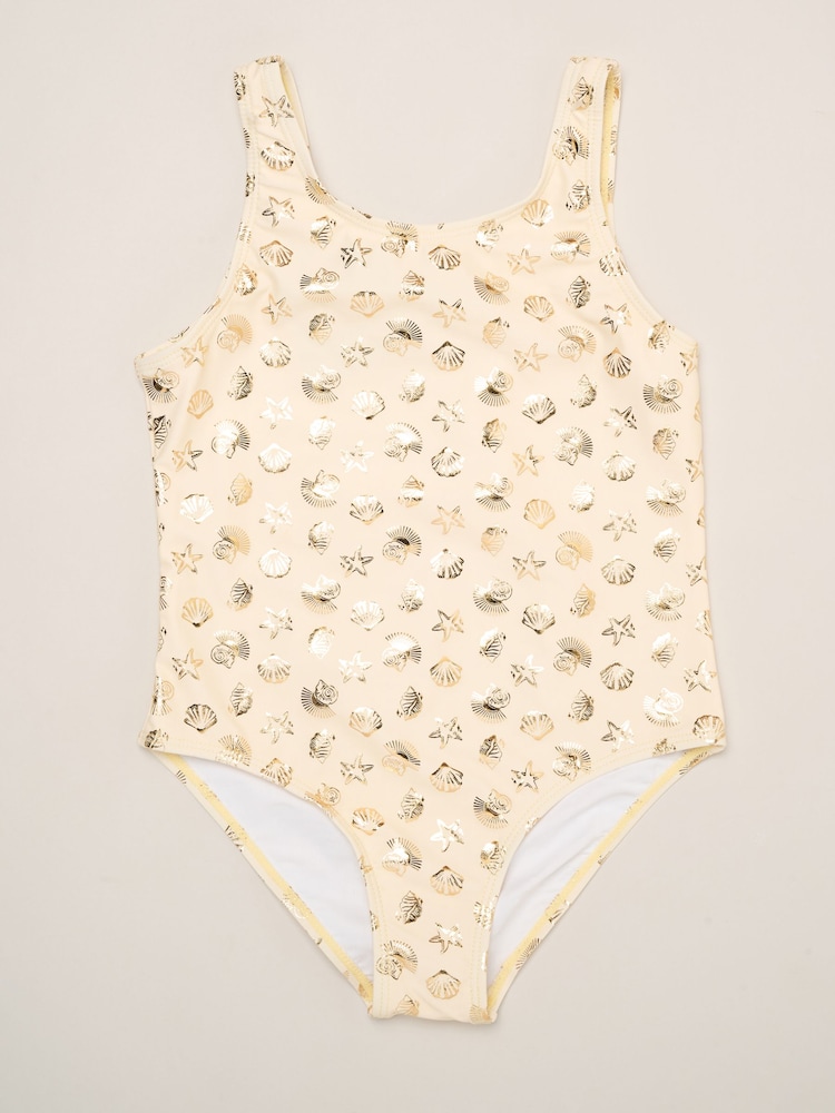 Miss Yellow Lemon And Stripe Printed Swimsuit With Poncho And Sunglasses - Image 2 of 5